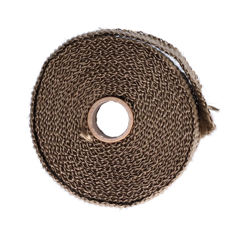 5m Exhaust Heat Wrap Insulation Tape Glass Fiber with Alloy Steel Tie for Car MotorcycleBrown