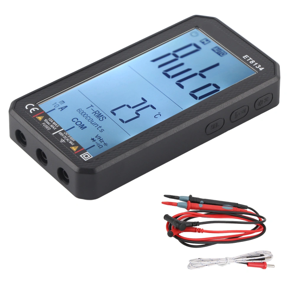 ET8134 Multi Function Multimeter LCD Automatic Multimeter with Alarm Function 10A 600V