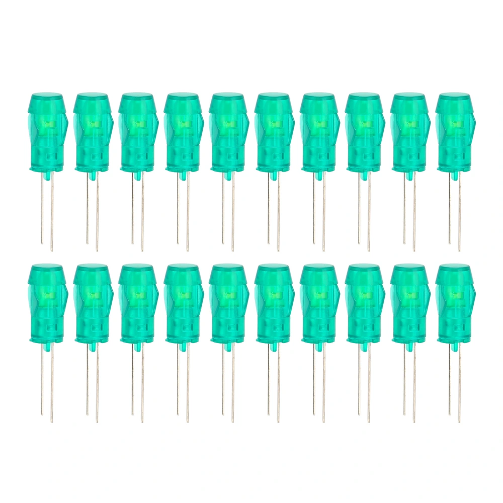 20Pcs LED Plastic Holder Bezel Mount PC Indicator Light Aircraft Lampshade Component 5mmGreen Light