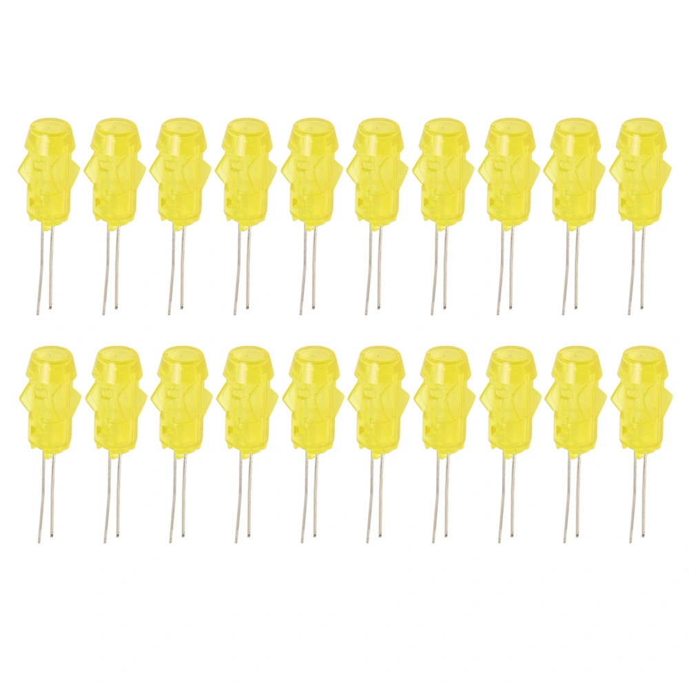 20Pcs LED Plastic Holder Bezel Mount PC Indicator Light Aircraft Lampshade Component 5mmYellow Light