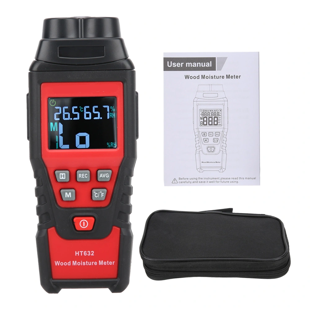 HT632 Moisture Detector Wall Wood Carton Handheld Small Portable MultiMaterial Humidity Meter