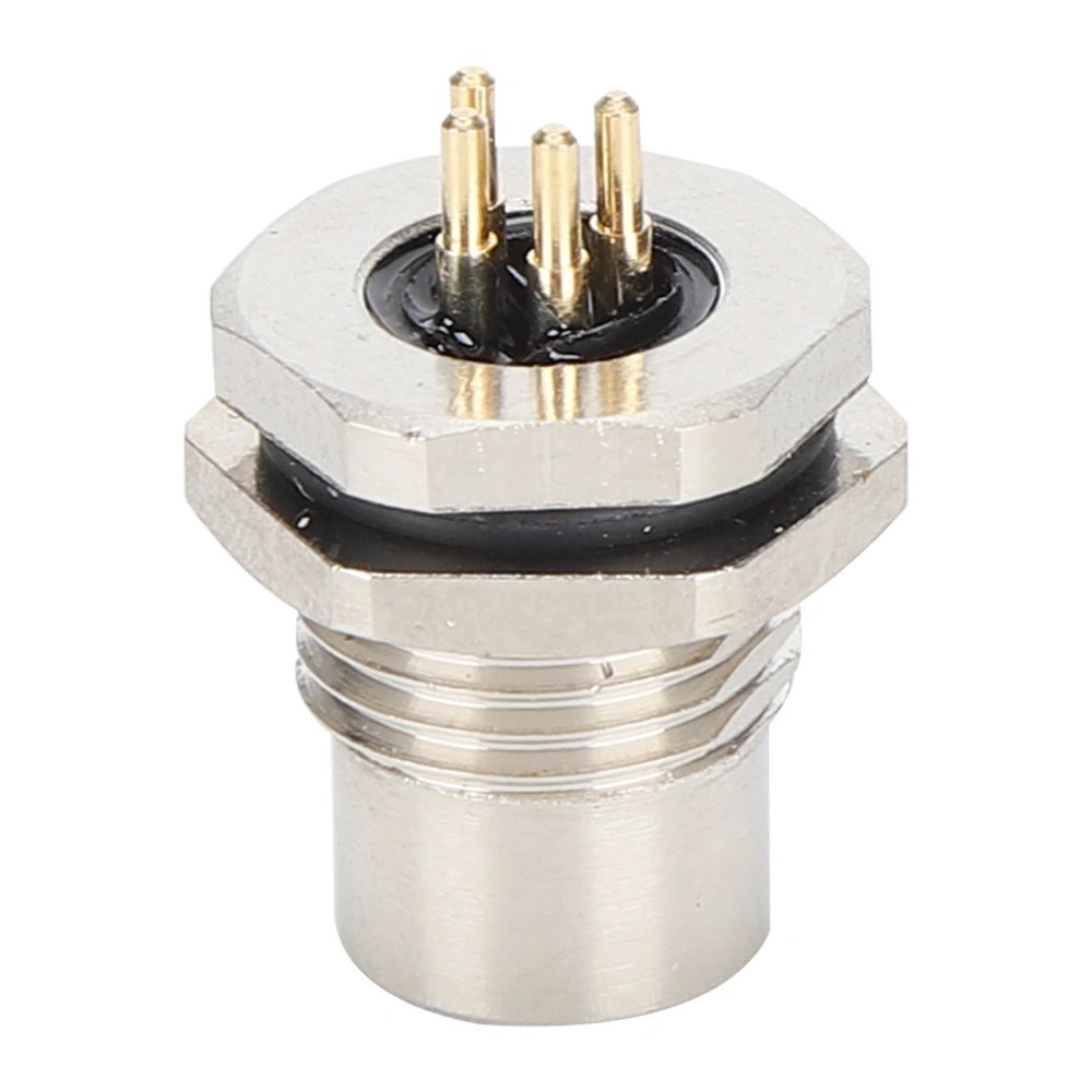 M8‑F3‑S4 Pass Socket 4Pin M8 Connector IP67 Back Board Mounted Nickel Plated Brass Shell