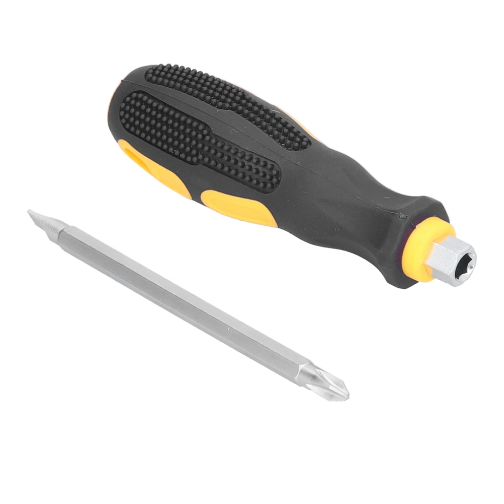 Dual Purpose Magnetic Screwdriver Slotted Cross Bit Metric Anti Slip Shank Portable Hand Tool