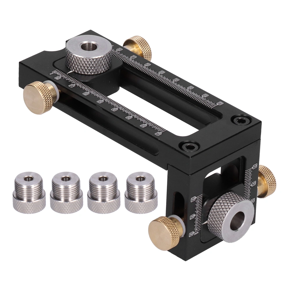 Drill Puncher Locator Woodworking Tool with 4 Socket Specifications for Bed Cabinet Screw