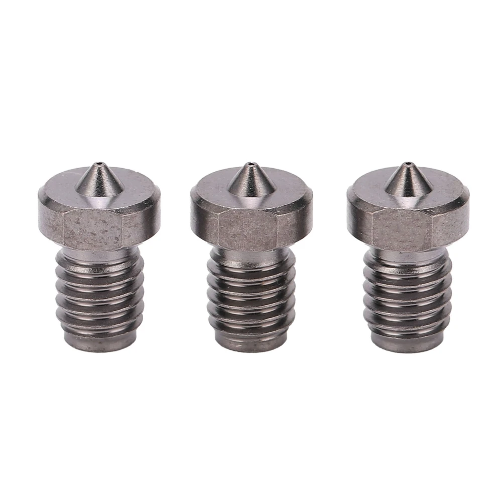 3Pcs 3D Printer Nozzles TT3D Hardened Steel 1.75mm Filament 50 Degree Hardness Accessories0.2mm