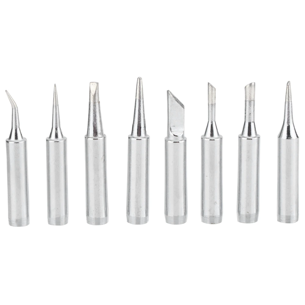 8Pcs Soldering Tips Copper Solder Replacement Head Silver Color Welding Station Accessories