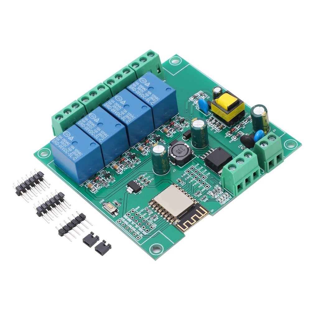 Relay Module WIFI 4‑Channel ESP8266 Development Board for Wireless Control DC7‑12V/5V USB