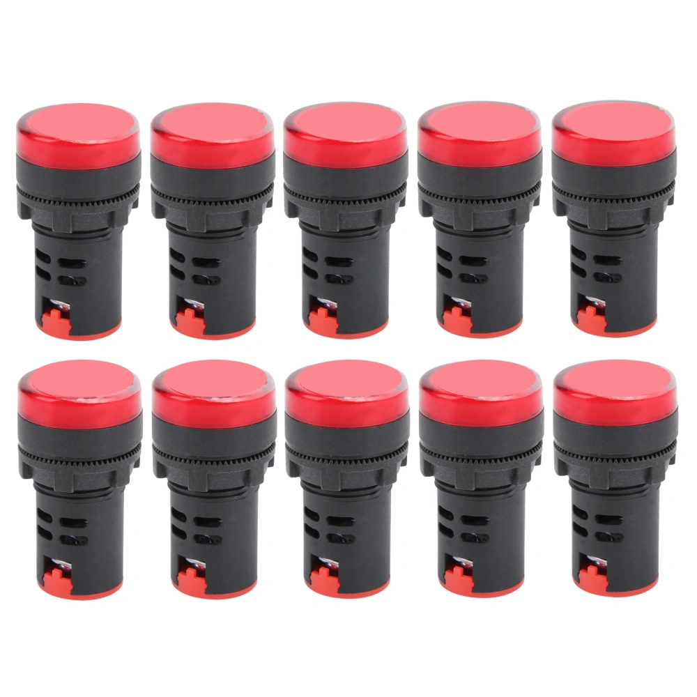 10PCS AD16‑22DS High Brightness Red LED Signal Lamp LED Indicator Light for Signal IndicationAC/DC24V