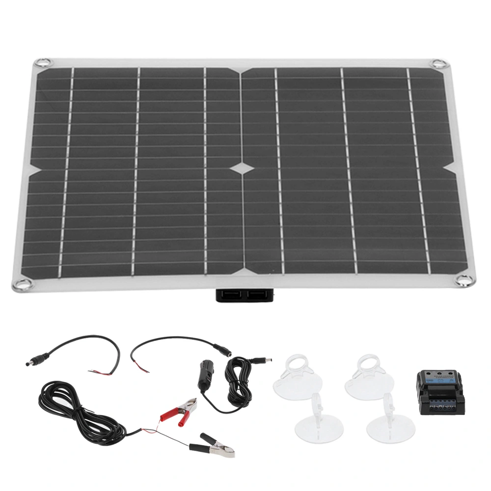 Solar Car Battery Charger Waterproof Panel Controller with Cigarette Lighter SC1820 DC18V 20W