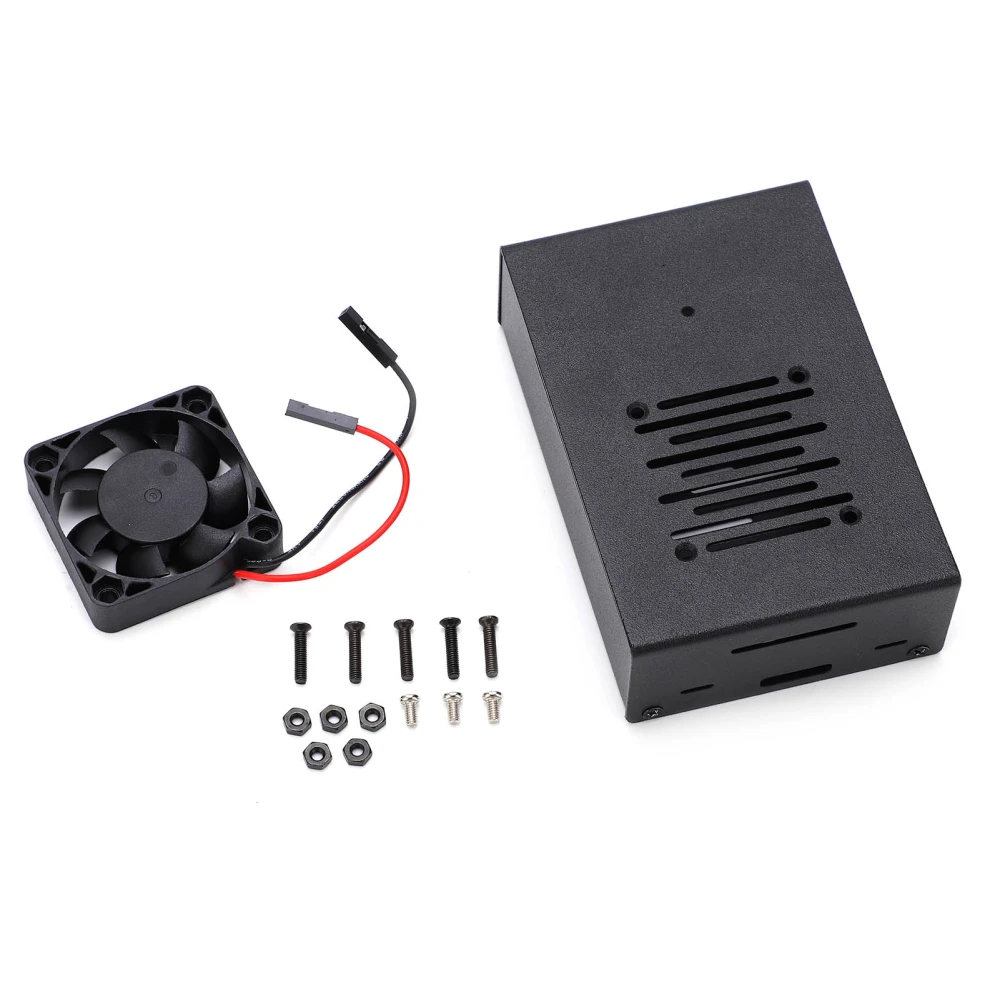 CPU Cooling Fan Heat Dissipation Fan with Aluminum Alloy Case Shell for Raspberry Pi 4B