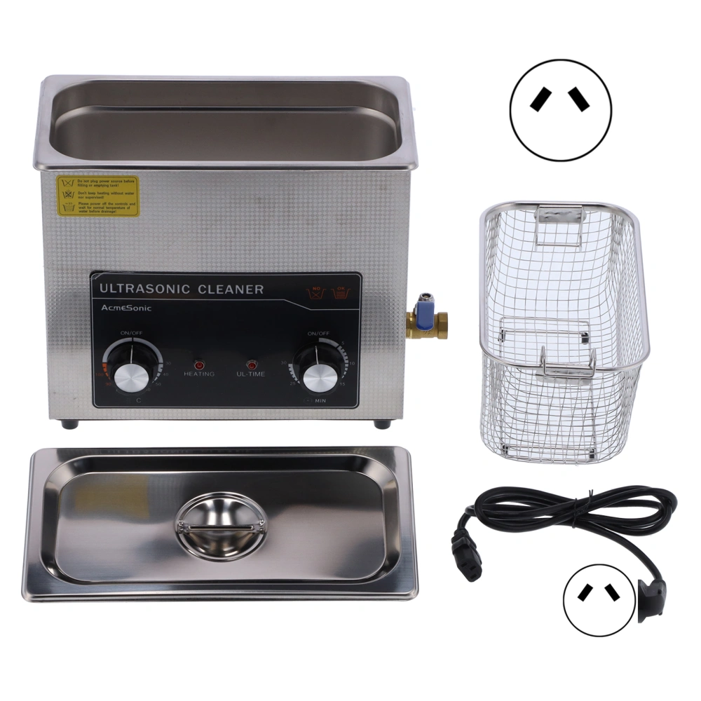 Ultrasonic Cleaner Laboratory Ultra Sonic Tank Stainless Steel Instrument Cleaning Machine A6LAU Plug 220V