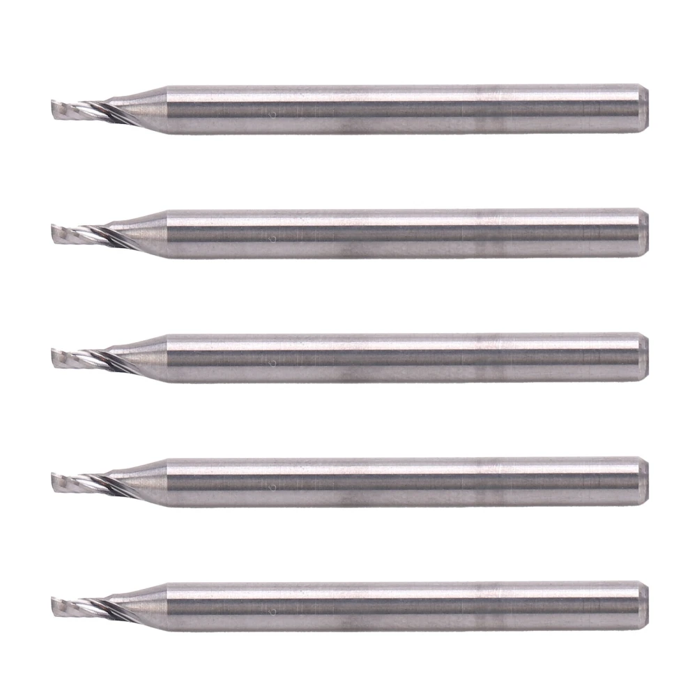 5pcs Milling Cutter Single Flute Spiral Tungsten Steel End Mills Cutting Tool 3.175x1.5x3mm