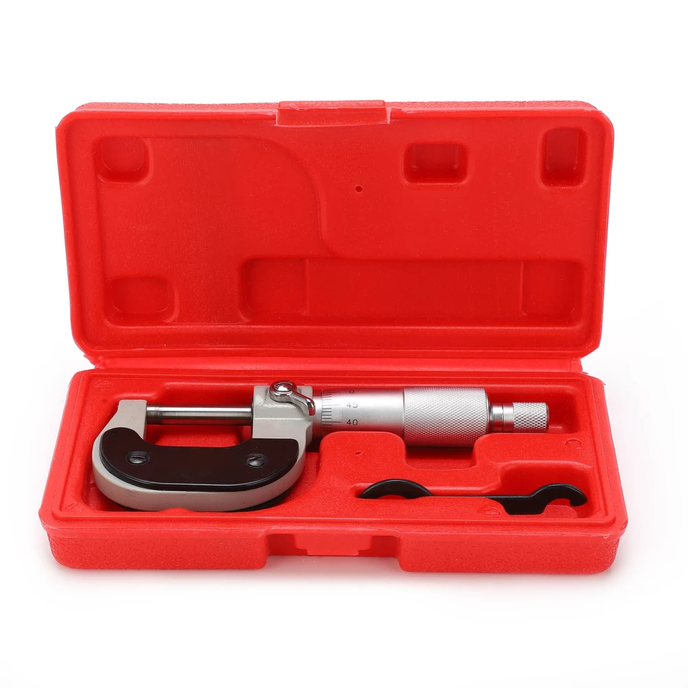 Micrometer Outside Diameter Measuring Chrome Vanadium Steel Spiral Gauge Withwrench 0‑25mm