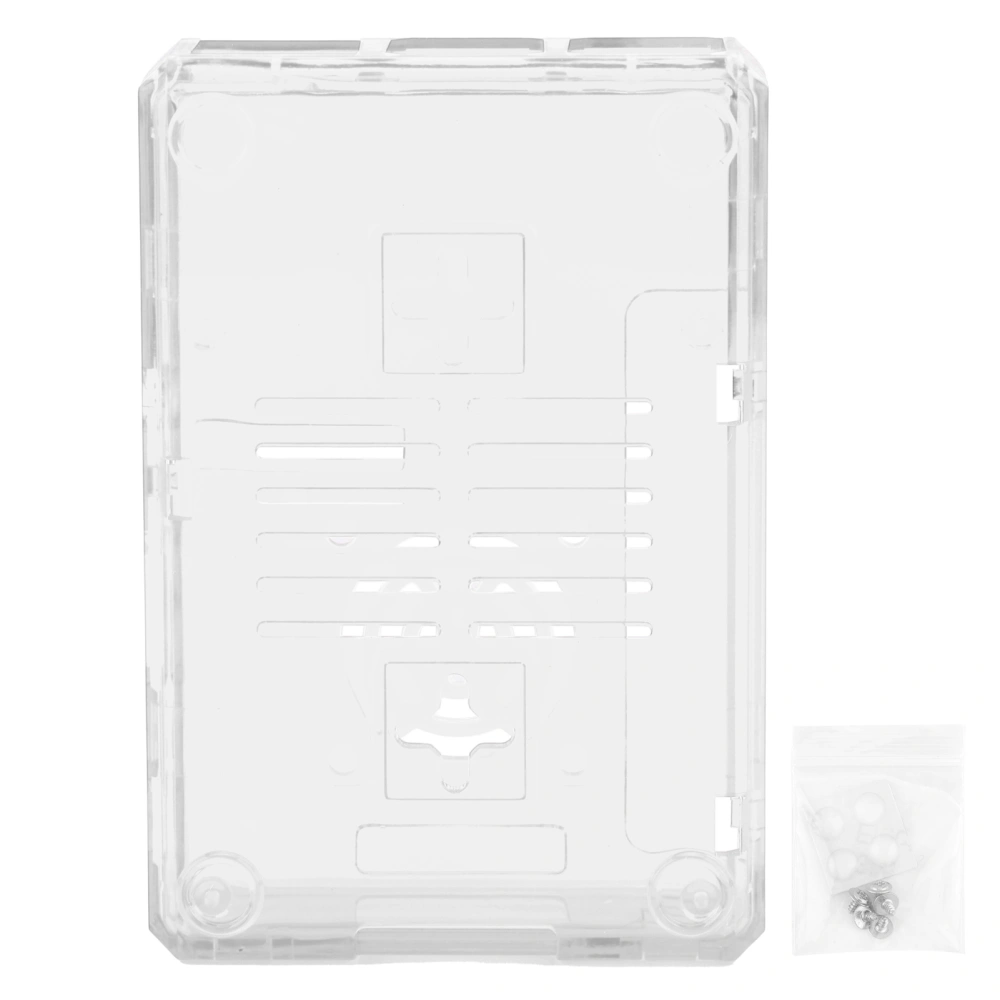 Shell Protective Box Frosted Case Cover ABS for Raspberry Pi 3B 3B+ E Style with Screws(Transparent )