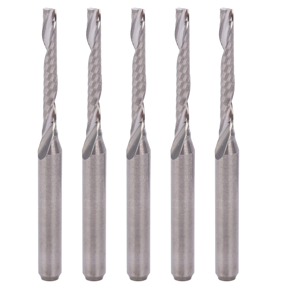 5pcs Milling Cutter Single Flute Spiral Tungsten Steel End Mills Cutting Tool 3.175x2x15mm