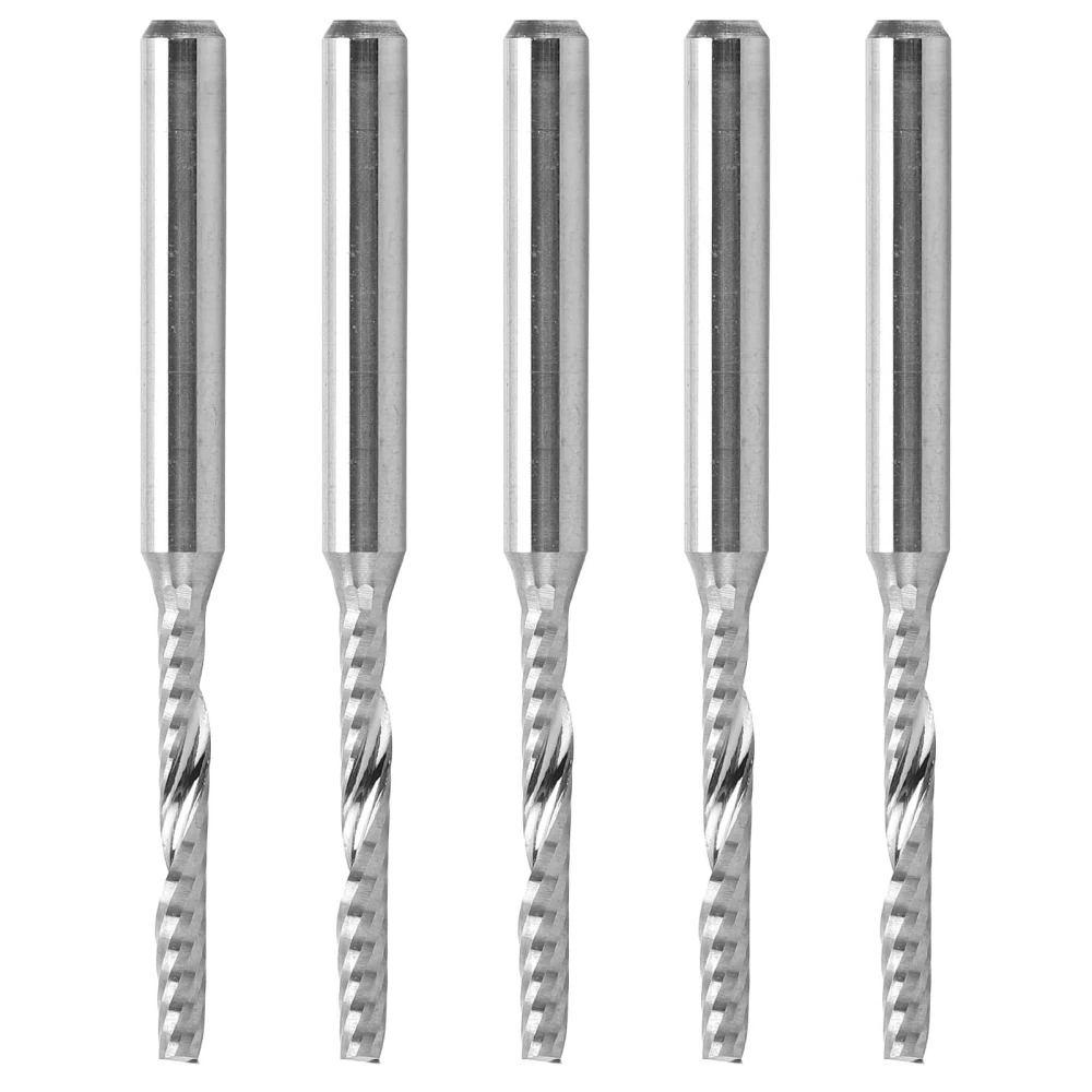 5pcs Wood Carving Spiral Router Bit Tungsten Steel Milling Cutter Accessory 3.175 X 2 X 17mm