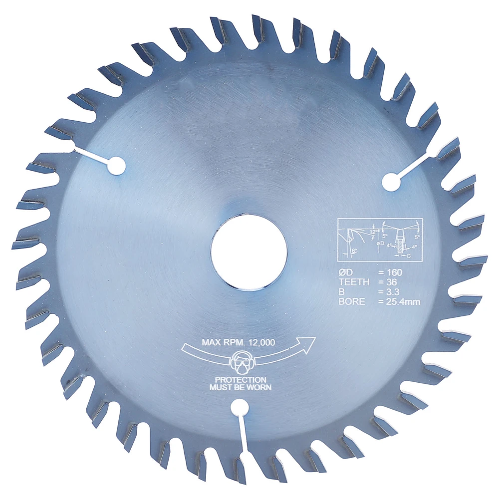 Hard Alloy Saw Blade 36 Teeth Precise High Efficiency Cutting Disc for Woodworking 36T-160-25.4