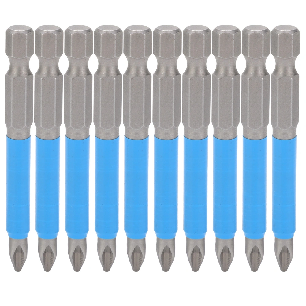 10Pcs 65mm Cross Screwdriver Bits Set PH2 NonSlip Magnetic Electric Hand Drill Bits