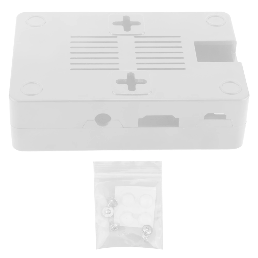 Protective Case Cover ABS Shell Enclosure Accessory Component for Raspberry Pi 3B 3B+(White )