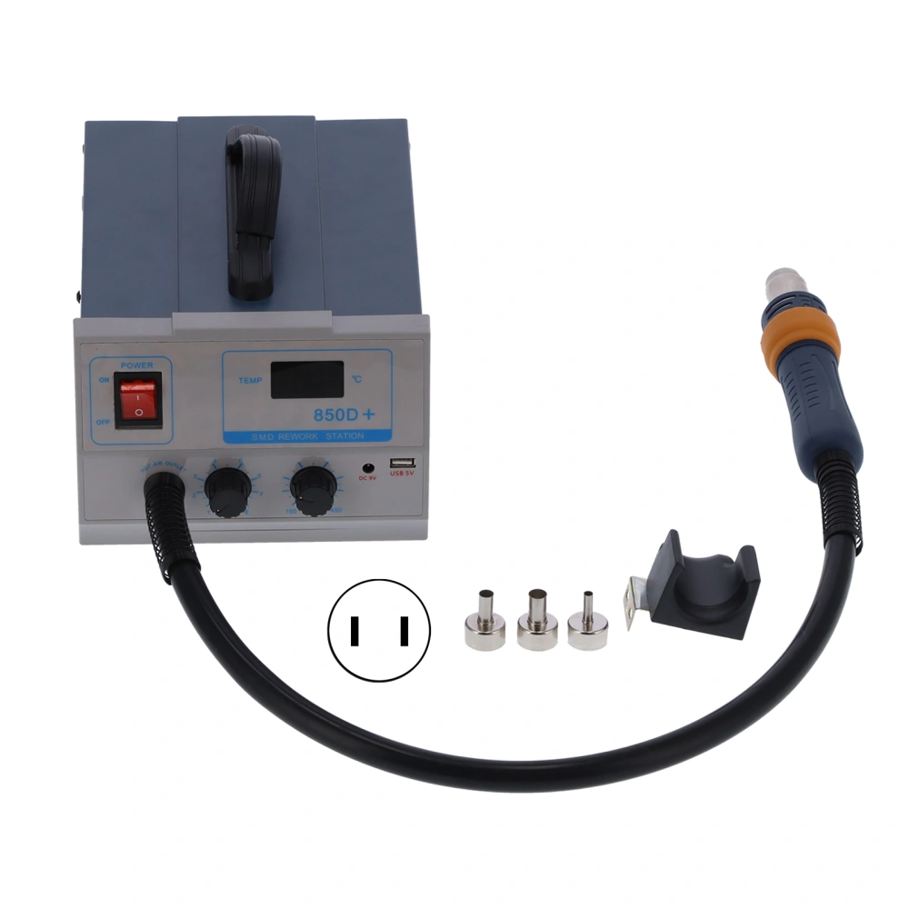 850D Hot Air Desoldering Station LED Digital Display Component Disassembly Rework StationUS Plug AC110V