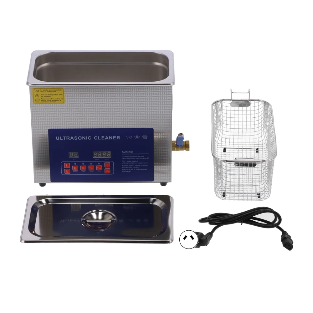 Degassing Ultrasonic Cleaner 6L 2‑Frequency 40kHz/33kHz Timing Heating Digital Display MH‑031G