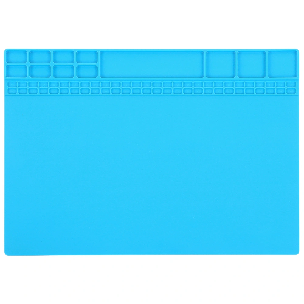 Silicone Heat Resistant Soldering Electronic Repair Mat Maintenance Insulation PadLight Blue