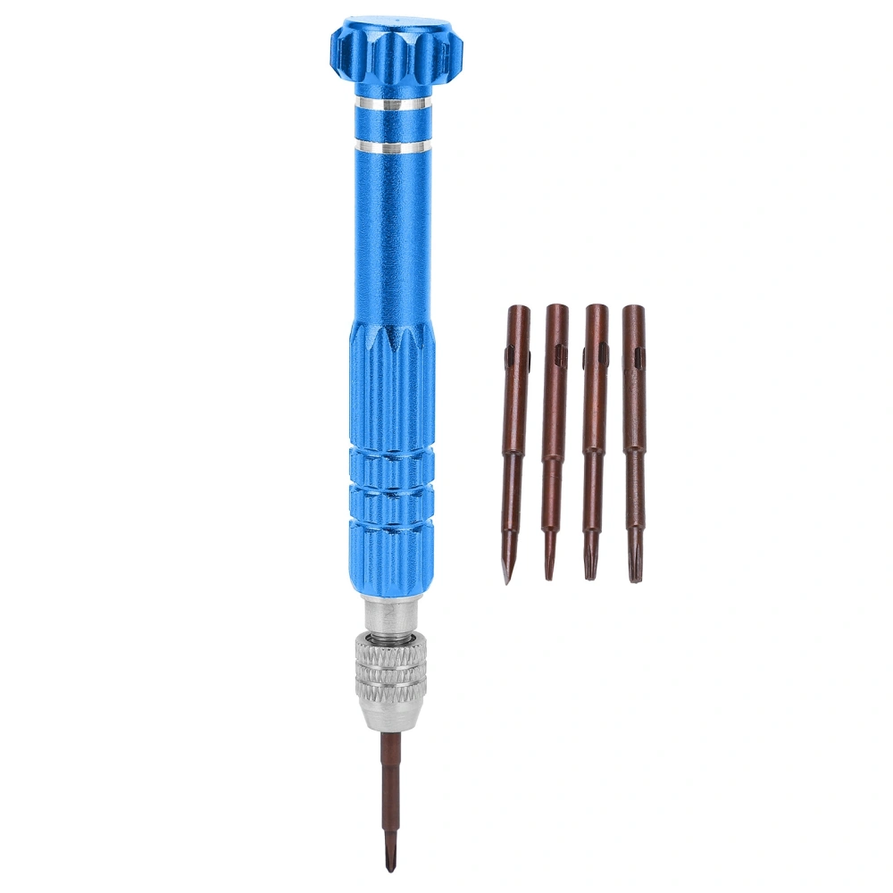 5‑in‑1 Screwdriver Aluminum Alloy Hardware Tools for Watch Jewelry Phone MaintenanceBlue