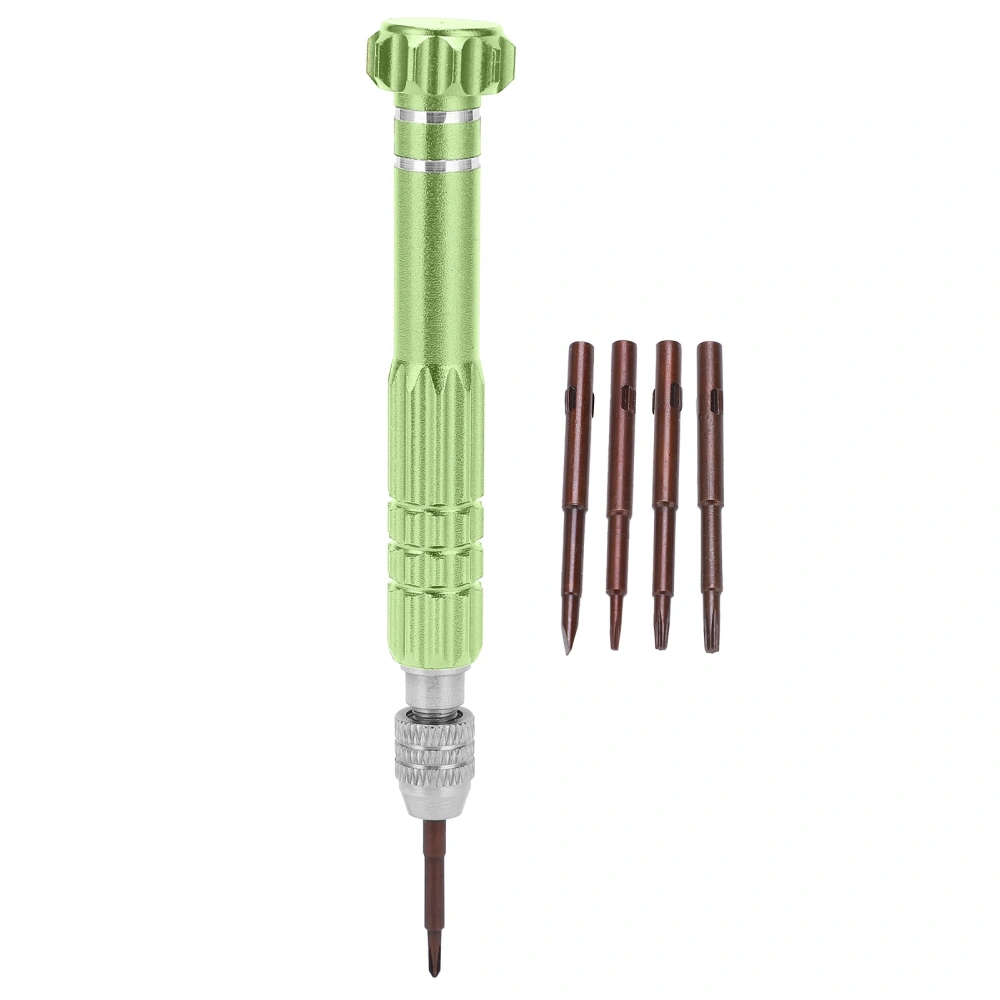 5‑in‑1 Screwdriver Aluminum Alloy Hardware Tools for Watch Jewelry Phone MaintenanceGreen