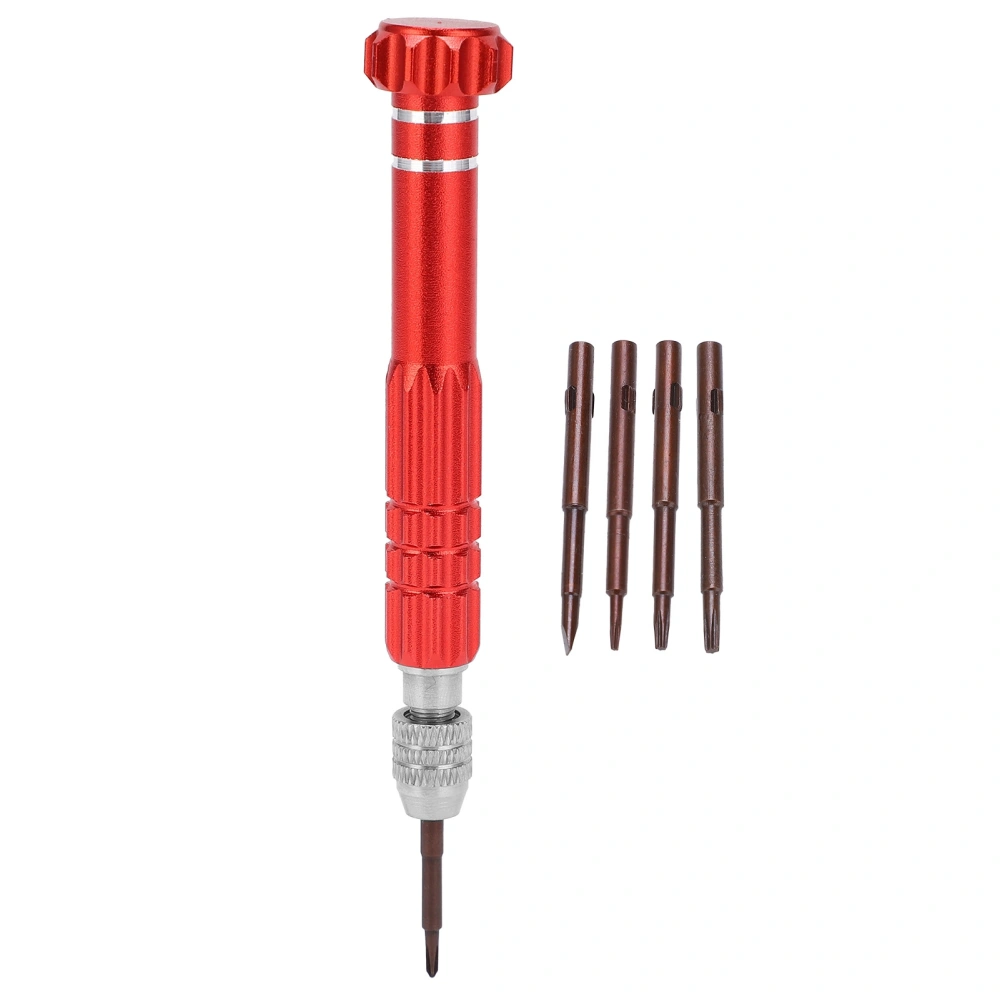 5‑in‑1 Screwdriver Aluminum Alloy Hardware Tools for Watch Jewelry Phone MaintenanceRed