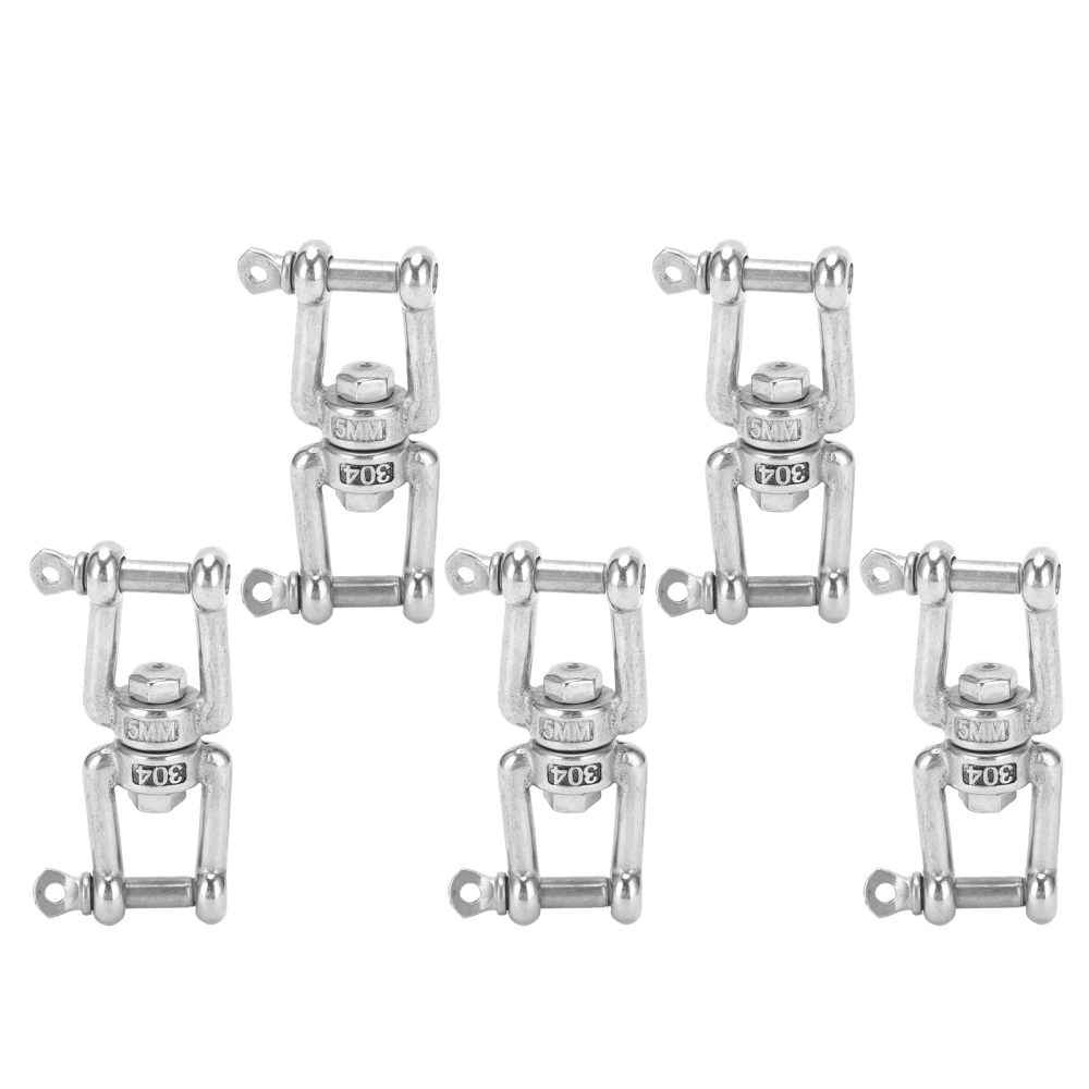 5Pcs Rotating Snap Stainless Steel Double Ended Antiknot Swivel Hook Rigging Accessories