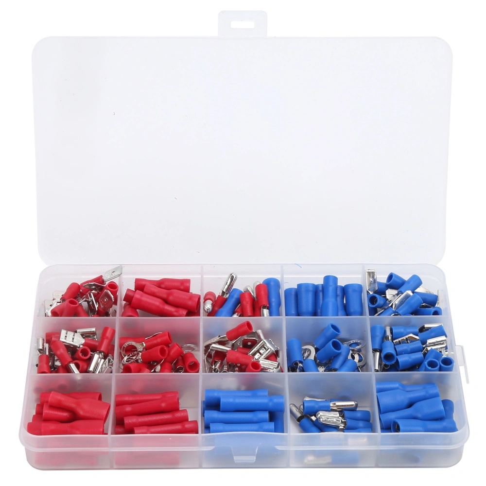 200Pcs Wire Crimp Connectors Set Ring ColdPressed Insulated Electrical Butt Connector Kit