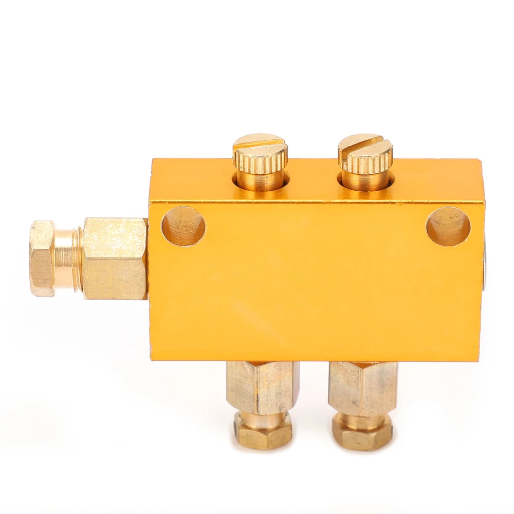 Oil Distributor TKType Adjustable Brass Lube Piston Separator Divider Valve Lubrication System(1 in 2 out )