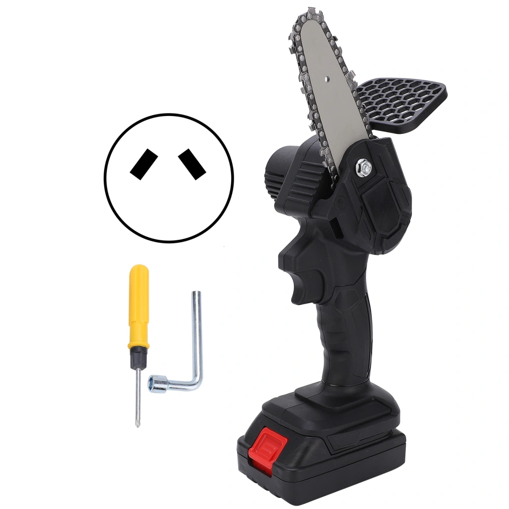 Mini Hand Saw 4in Portable Electronic 1‑Handed Trimming Tool Chainsaw with Brush AC100‑240VBlack AU Plug