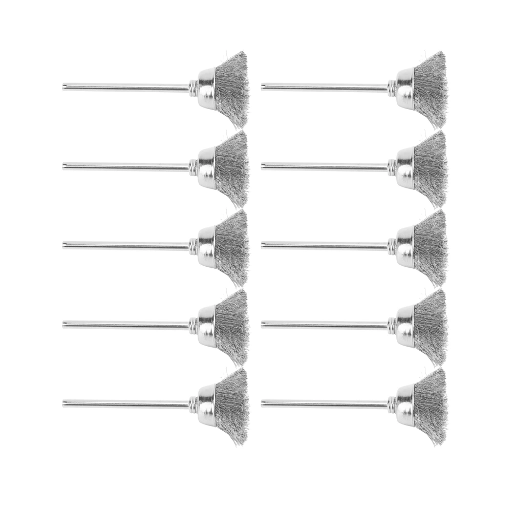 10Pcs Wire Wheel Brush Set Electric Cup Stainless Steel Drill Accessory for Polishing Cleaning(Bowl Shape )