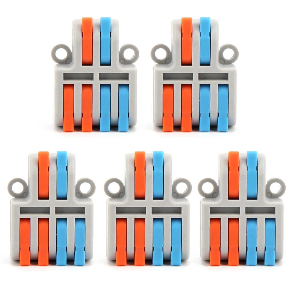 5Pcs Lever Nut Connector Quick Assortment Compact Splice for Hard/Soft Wire /4KV 32A