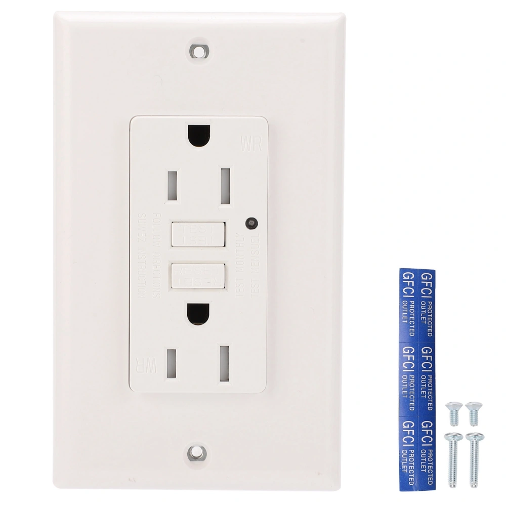 Switch Socket Smart Leakage Detection Ground Fault Protection Outlet AC125V LD‑3008C