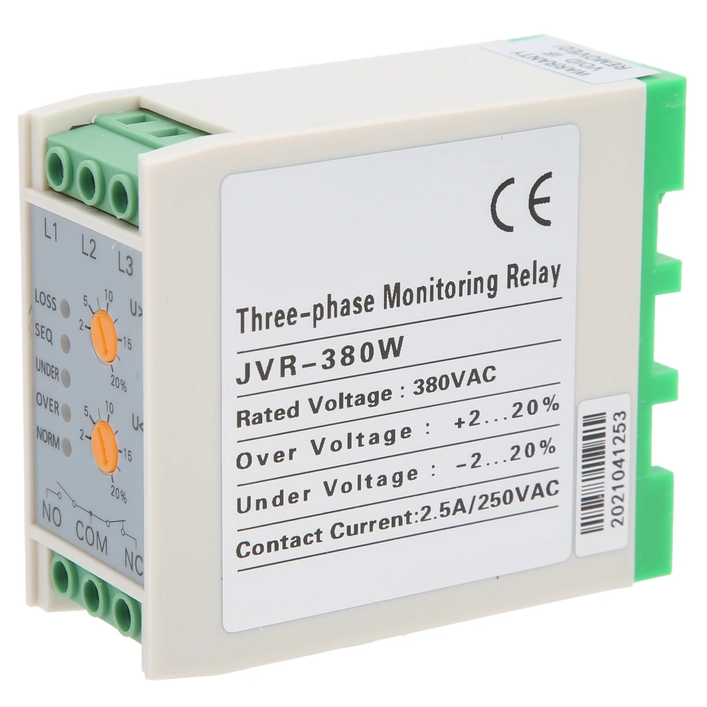 Over Under Voltage Protector JVR‑380W Phase Sequence Protection Relay AC 380V 50/60Hz