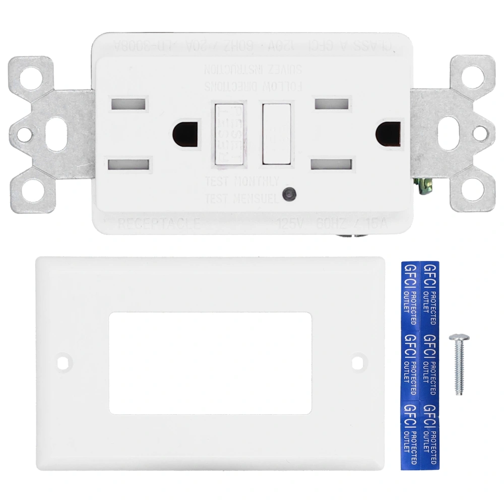 Switch Socket Smart Leakage Protection GFCI Guard Outlet with LED Light AC120V LD‑3008A