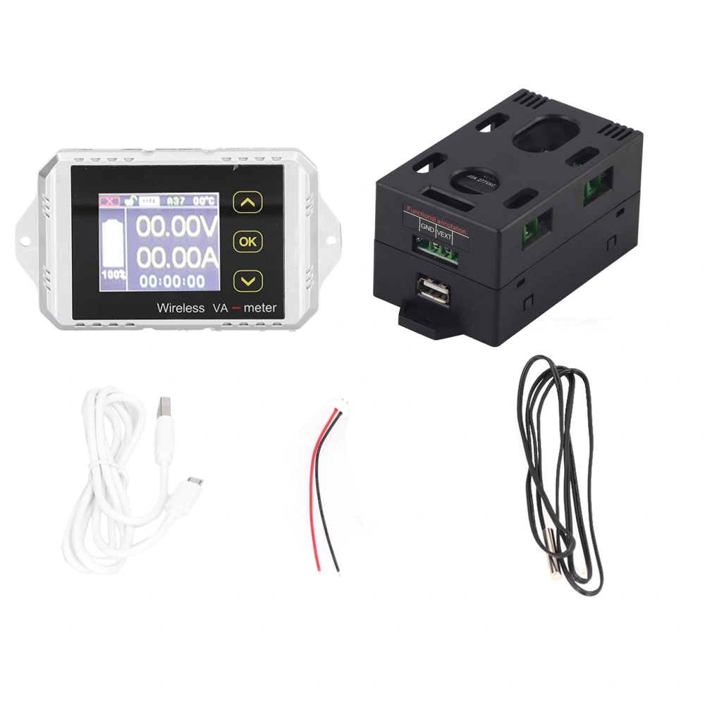 VAT‑1300 Coulomb Counter Color Screen DC Voltage Current Meter Battery Capacity Tester