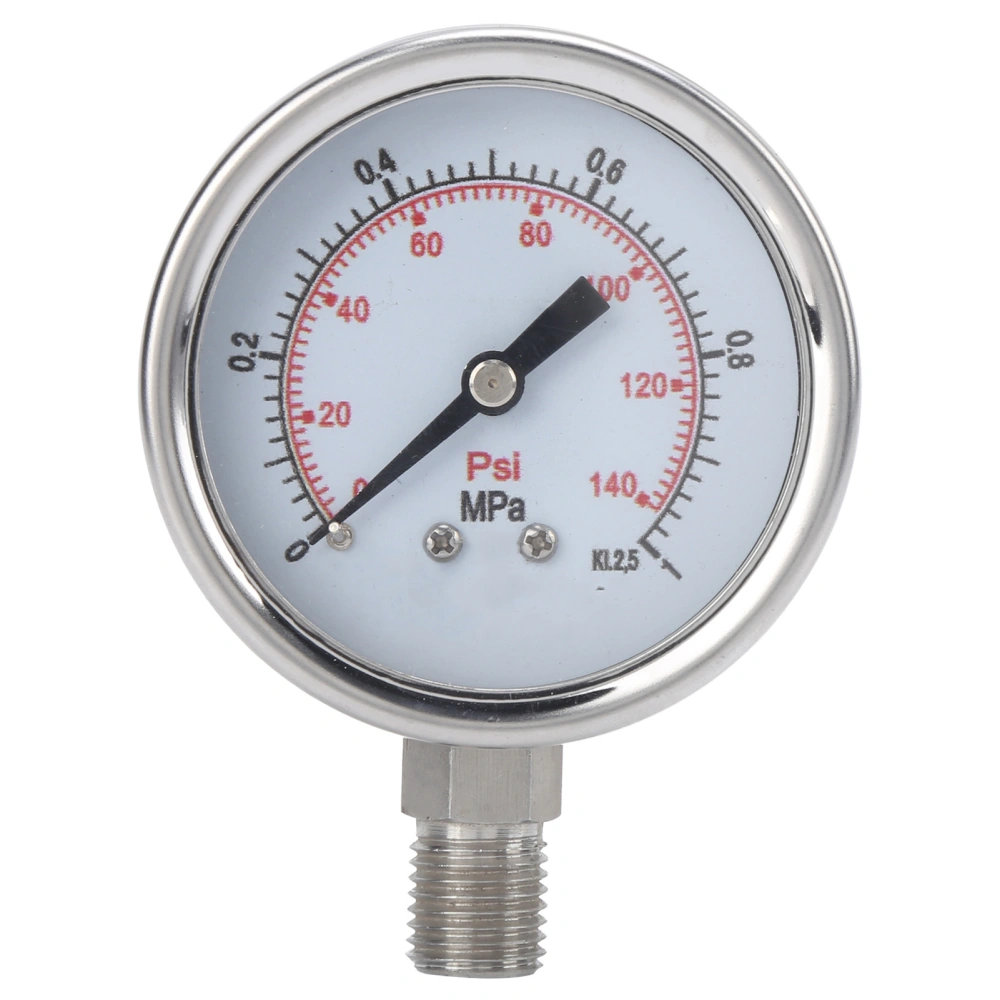 Pressure Gauge Stainless Steel Industrial Meter Accurate Measurement 0‑1.0MPa M14x1.5 Y‑60BF