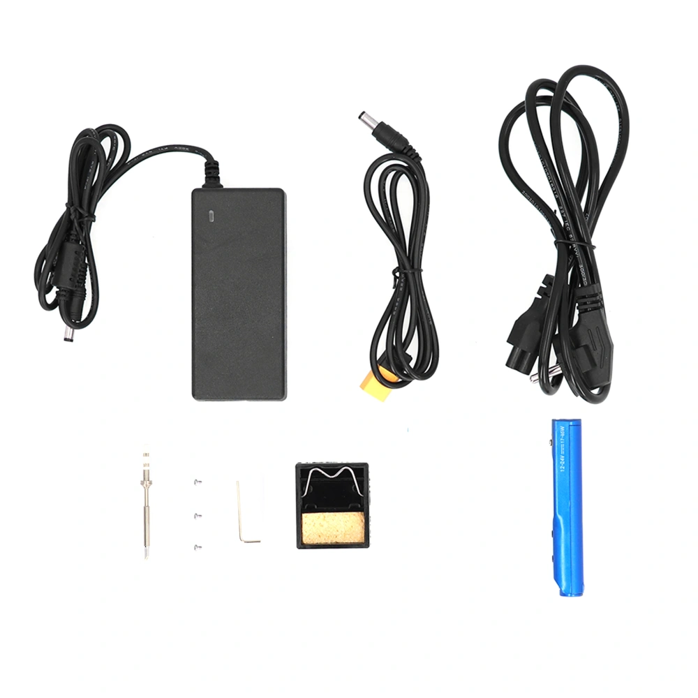 Soldering Iron Kit Mini Electric with 19v Power Supply Adapter SQ‑001 Blue 100‑240v