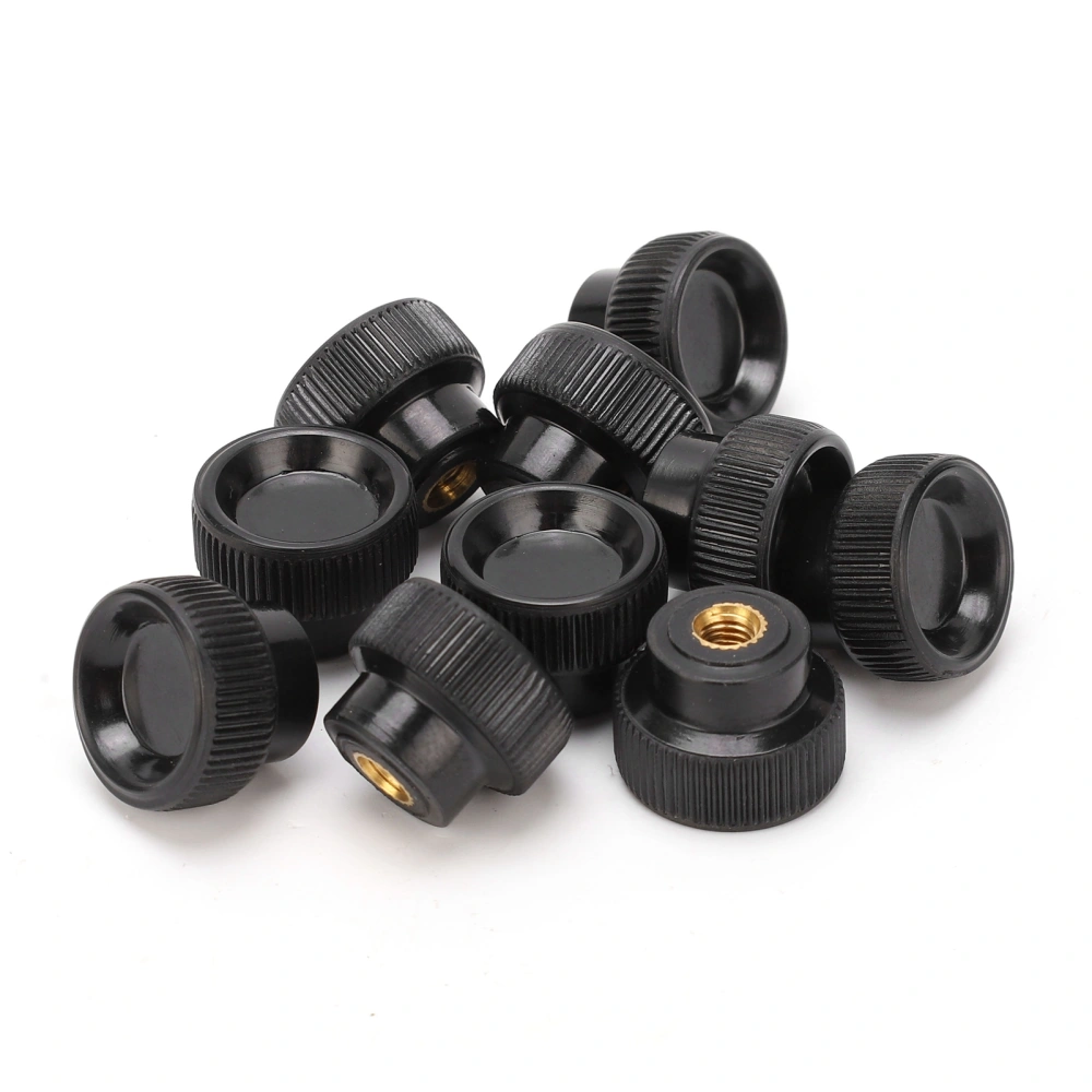 10Pcs Thumbscrew Grip Round Head Knurled Knob Clamping Bolt Lathe Hand Twist Nut Black M5x20