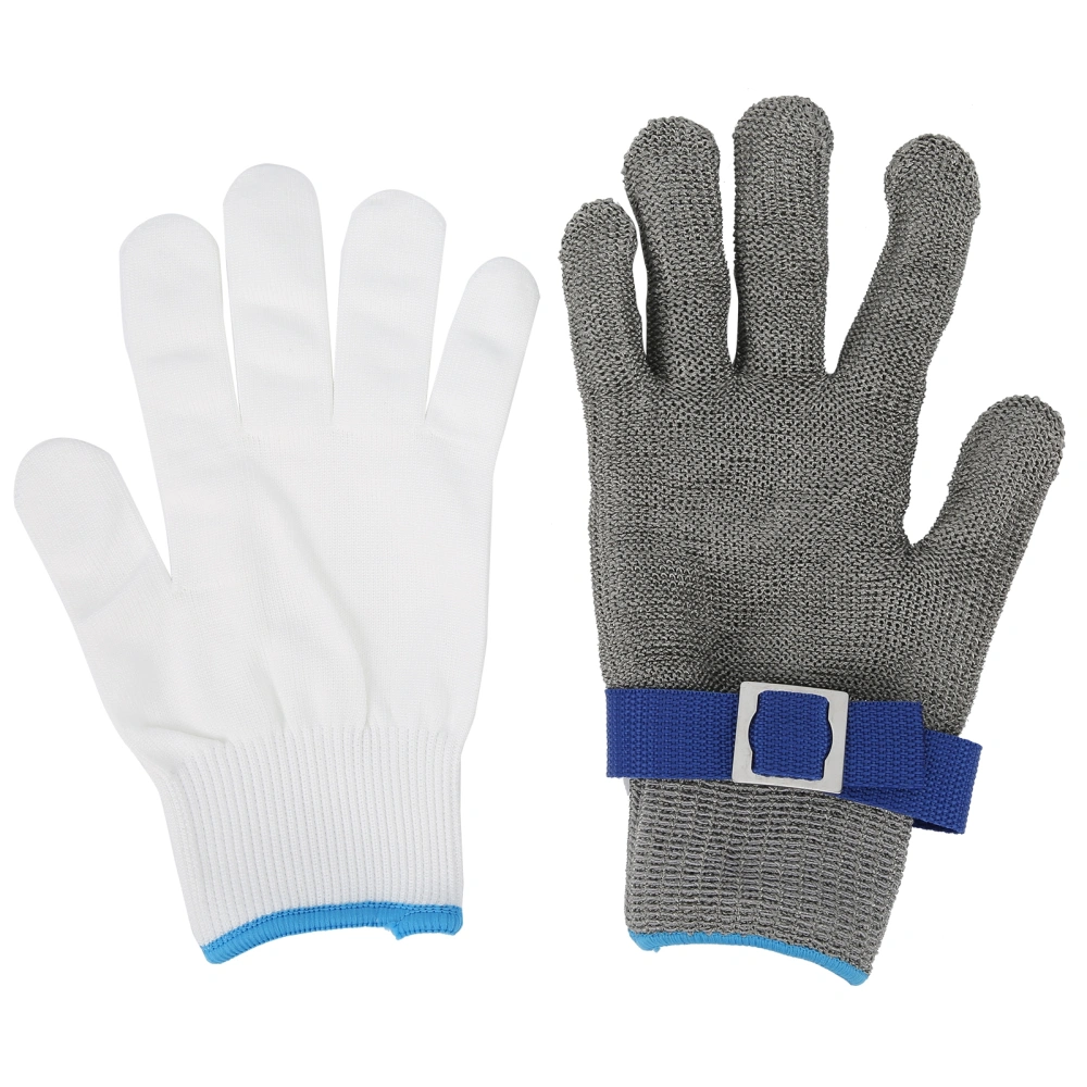 AntiCutting Steel Gloves Level 5 Safety Universal Stainless Steel for Hand Protection(S )