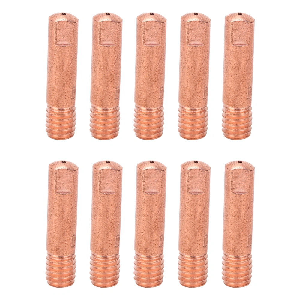 10Pcs Contact Tips M6 Conductive Nozzle Copper Wire Feeding Welding Gun Accessories 15AKx0.8mm