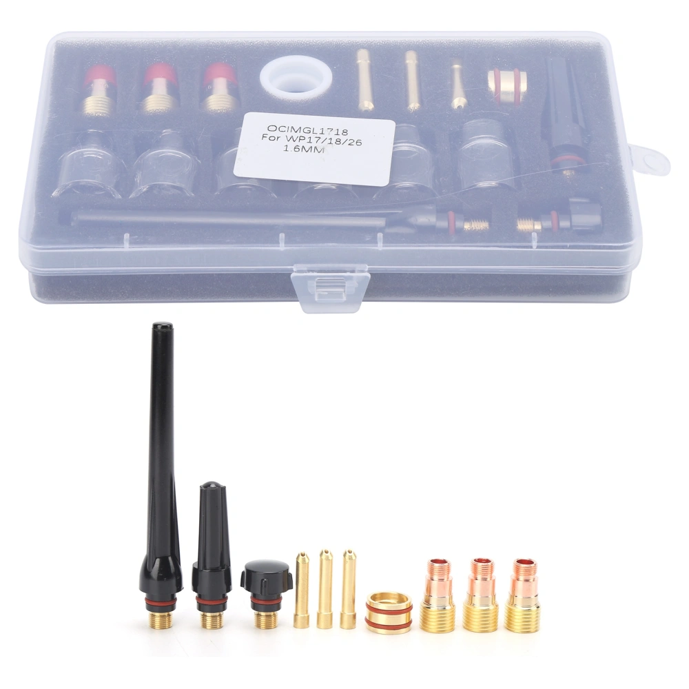 Welding Torch Accessories Kit Welder Glass Brass Consumables for WP-17/18/26 Tool