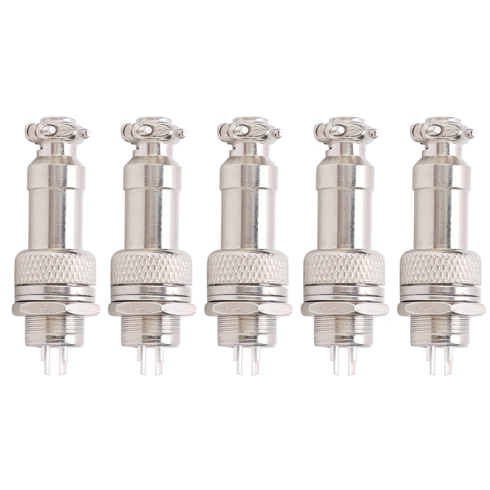 5Pcs Aviation Plug Connector Male Female Wire Panel Power Chassis Metal Fittings 5A GX12 450V4pin