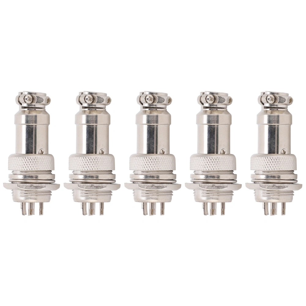 5Pcs Aviation Plug Connector Male Female Wire Panel Power Chassis Metal Fittings GX16 16mm 450V6pin