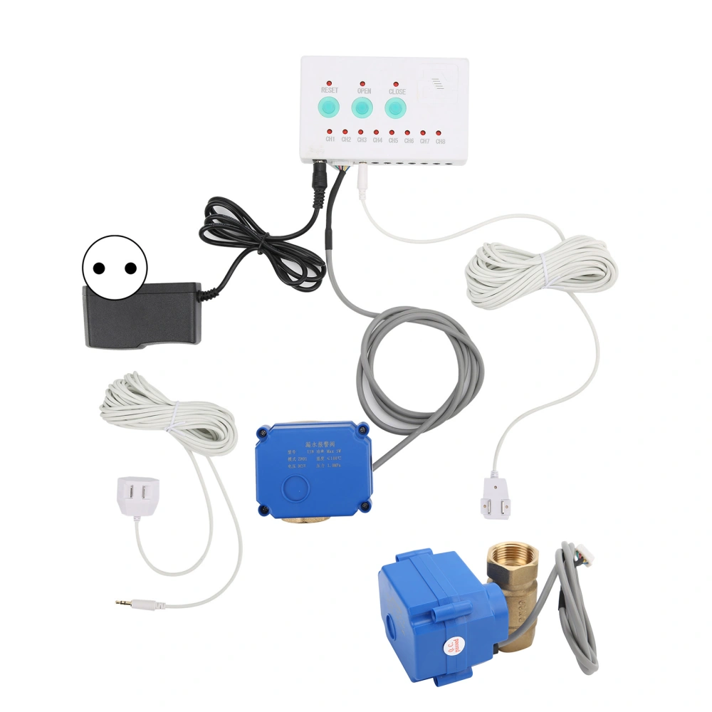 Alarm Sensor Smart Audible Home Water Leaking Detection Protection Device Kit AC100‑240VEU Plug