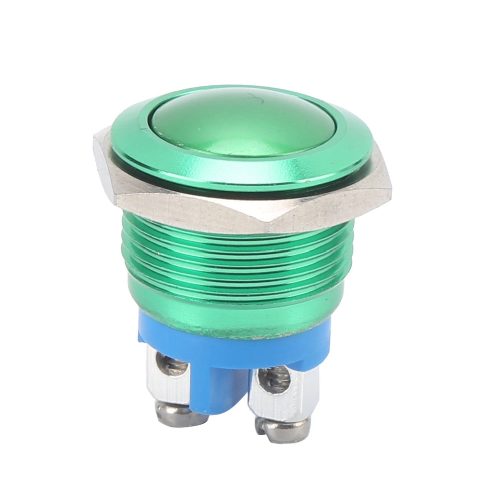 Metal Push Button Switch Ball Full Oxidation Self Reset Jog Screw Foot Power Control 16mm 220v(Green )