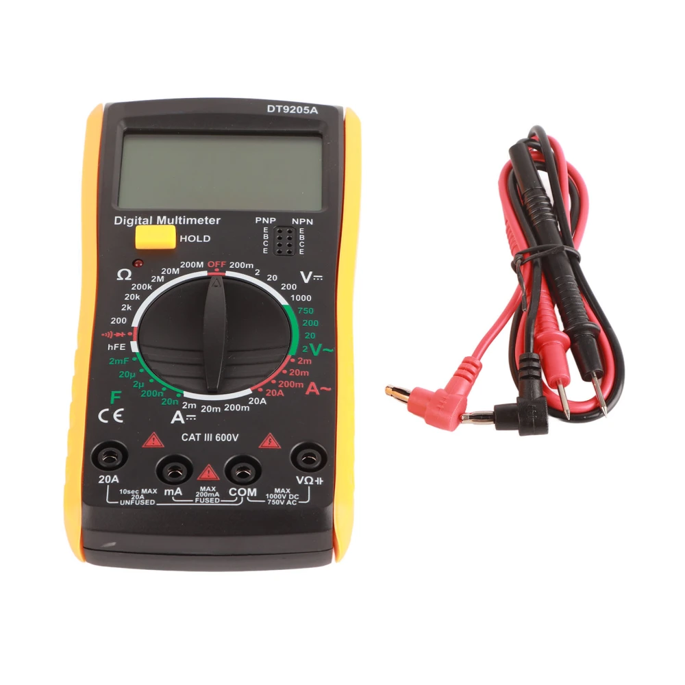 DT‑9205A Multimeter Tester Digital Multimeter Hand Held LCD Multimeter